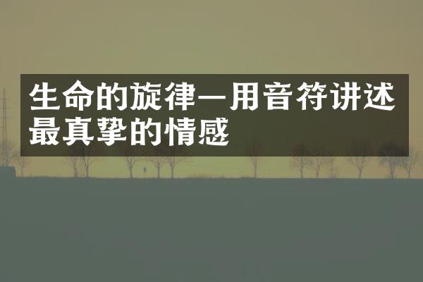 生命的旋律&mdash;用音符讲述最真挚的情感