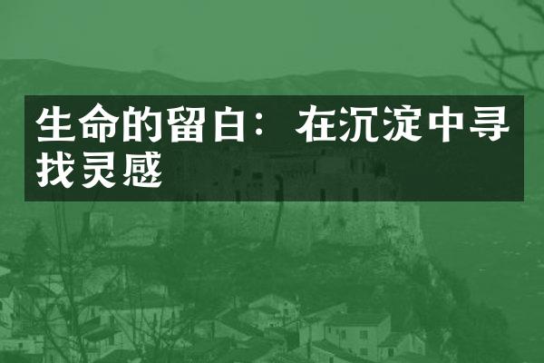 生命的留白：在沉淀中寻找灵感