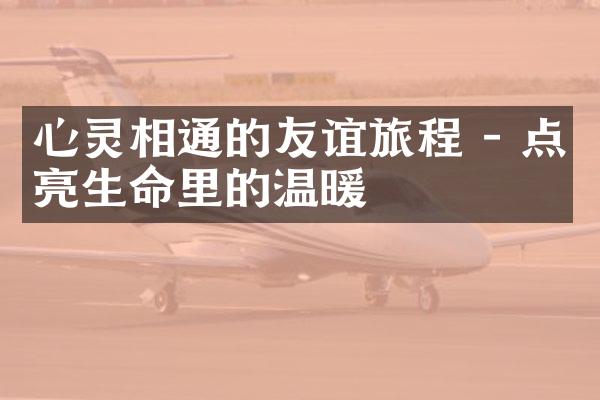 心灵相通的友谊旅程 - 点亮生命里的温暖