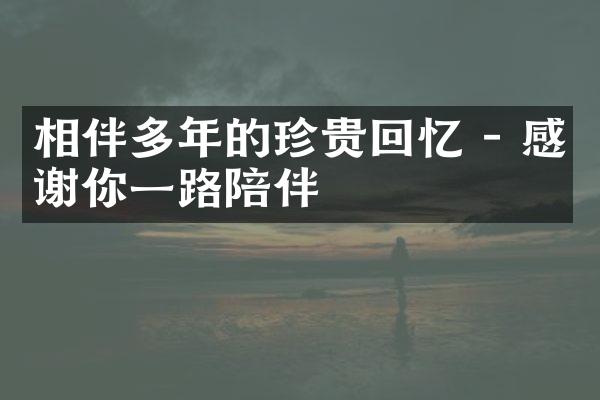 相伴多年的珍贵回忆 - 感谢你陪伴