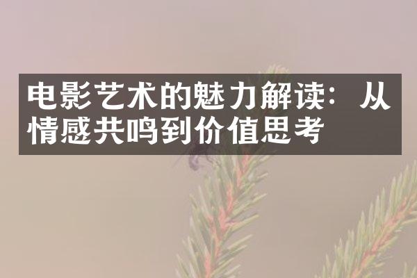 电影艺术的魅力解读：从情感共鸣到价值思考