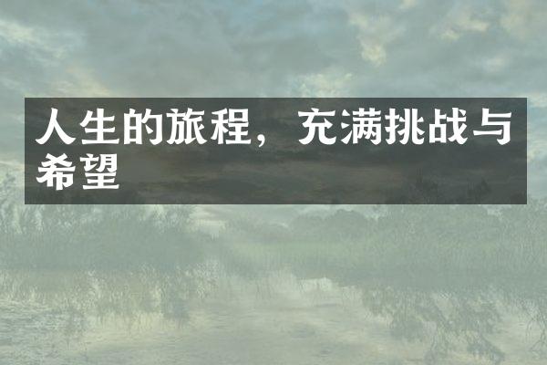 人生的旅程，充满挑战与希望