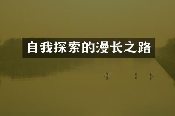自我探索的漫长之路