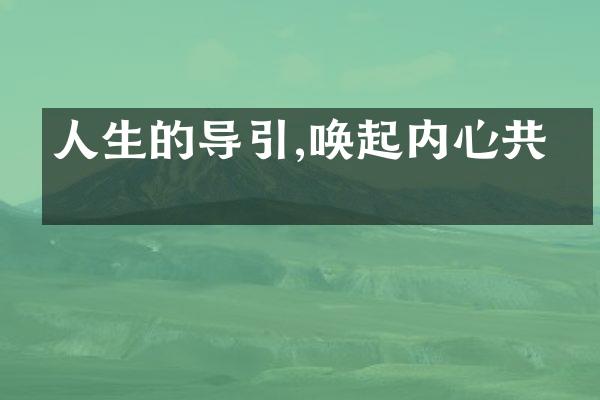 人生的导引,唤起内心共振