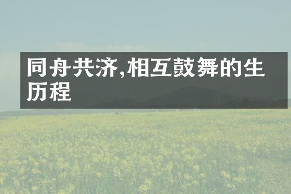 同舟共济,相互鼓舞的生命