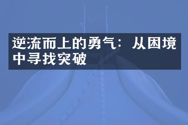 逆流而上的勇气：从困境中寻找突破