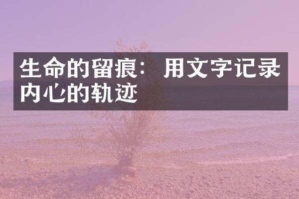 生命的留痕：用文字记录内心的轨迹