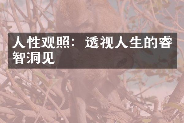 人性观照：透视人生的睿智洞见