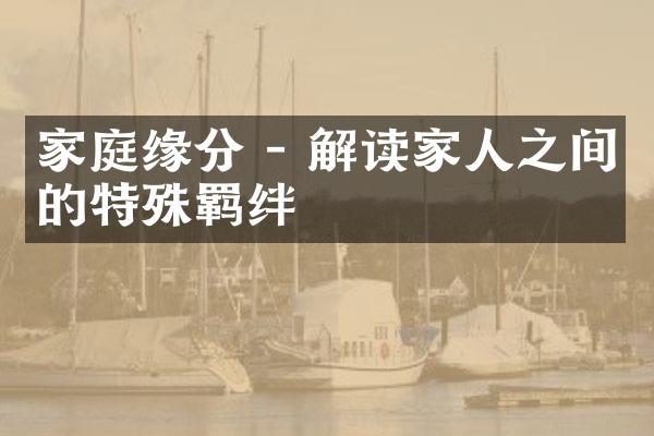 家庭缘分 - 解读家人之间的特殊羁绊