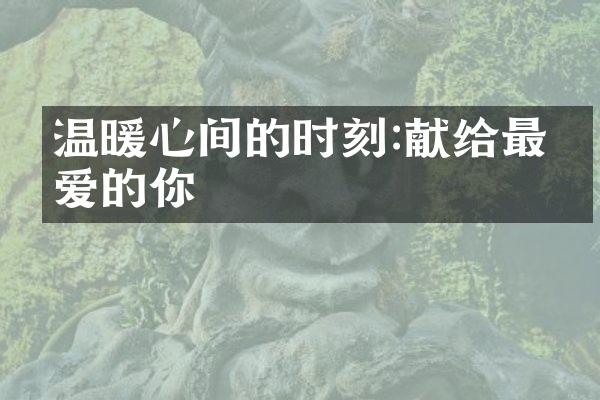 温暖心间的时刻:献给最亲爱的你