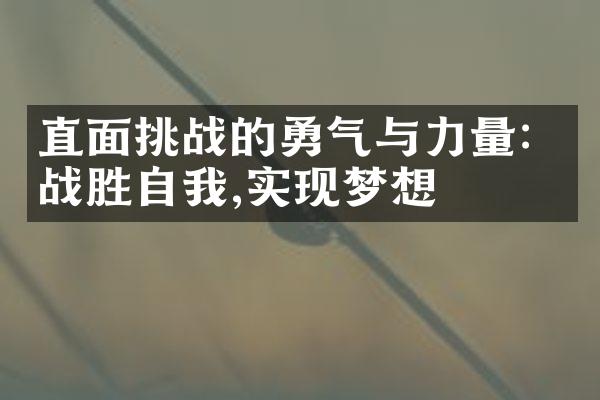 直面挑战的勇气与力量：战胜自我,实现梦想