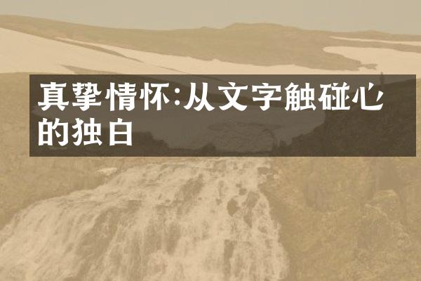 真挚情怀:从文字触碰心弦的独白