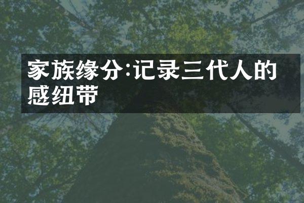 家族缘分:记录三代人的情感纽带
