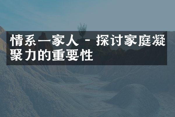 情系一家人 - 探讨家庭凝聚力的重要性