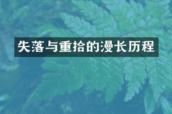 失落与重拾的漫长