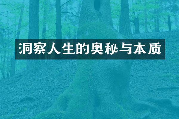 洞察人生的奥秘与本质