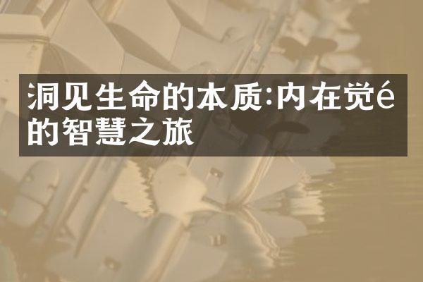 洞见生命的本质:内在觉醒的智慧之旅
