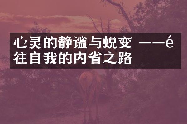 心灵的静谧与蜕变 &mdash;&mdash;通往自我的内之路