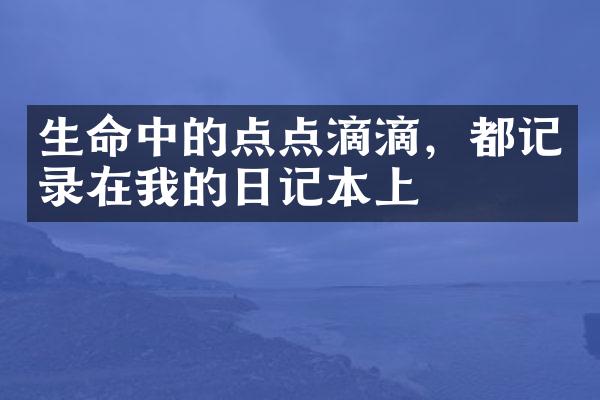 生命中的点点滴滴，都记录在我的日记本上