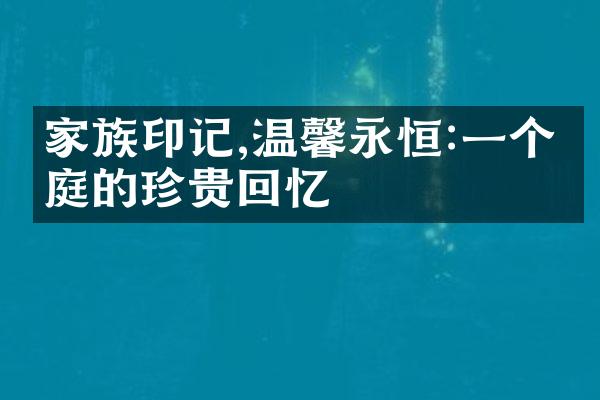 家族印记,温馨永恒:一个家庭的珍贵回忆