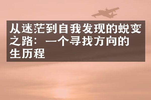 从迷茫到自我发现的蜕变之路：一个寻找方向的人生