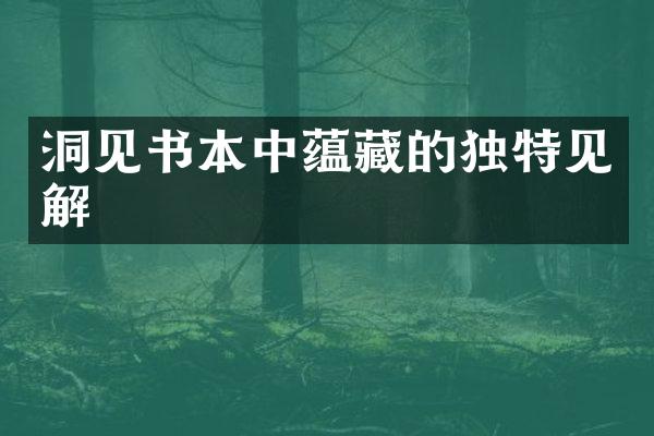 洞见书本中蕴藏的独特见解
