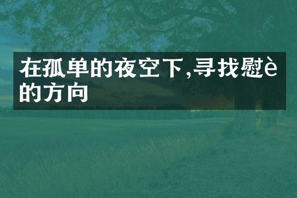 在孤单的夜空下,寻找慰藉的方向