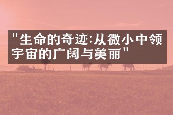 "生命的奇迹:从微小中领悟宇宙的广阔与美丽"