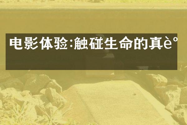 电影体验:触碰生命的真谛