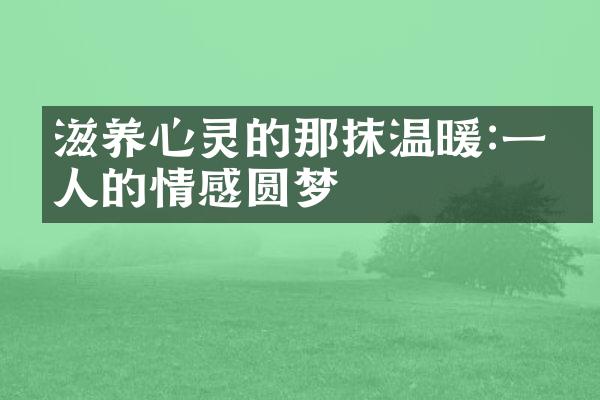 滋养心灵的那抹温暖:一个人的情感圆梦
