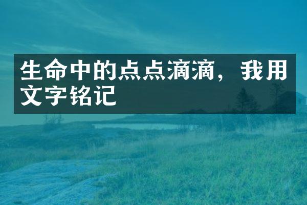 生命中的点点滴滴，我用文字铭记