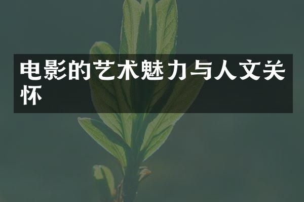 电影的艺术魅力与人文关怀