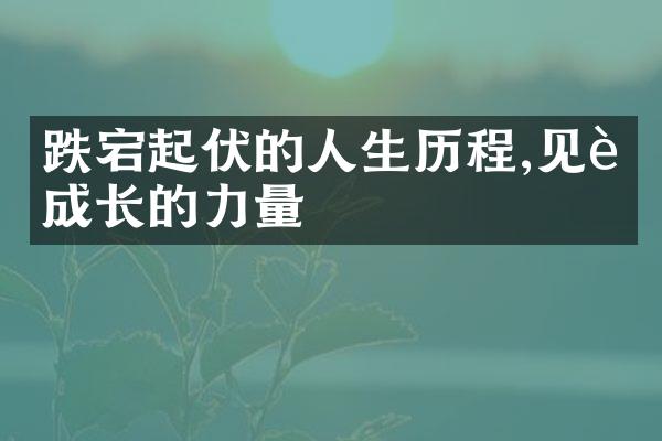 跌宕起伏的人生,见证成长的力量