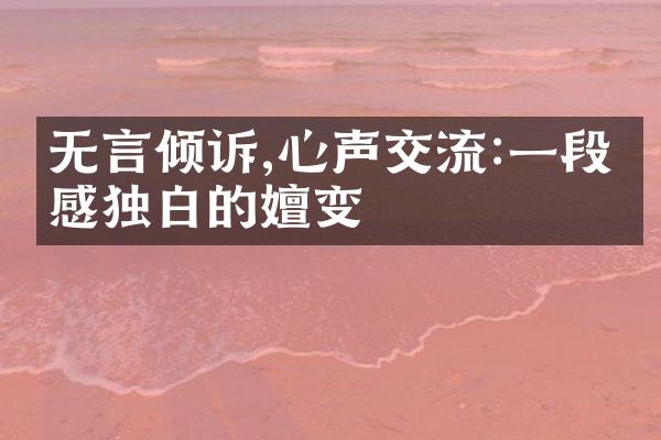 无言倾诉,心声交流:一段情感独白的嬗变