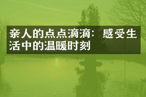 亲人的点点滴滴：感受生活中的温暖时刻
