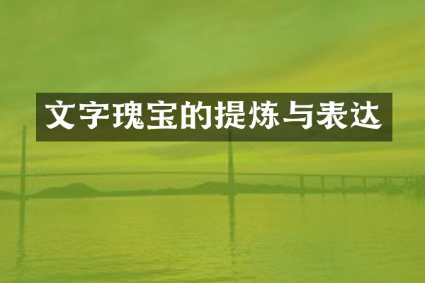 文字瑰宝的提炼与表达