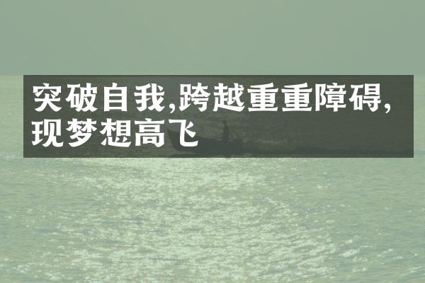 突破自我,跨越重重障碍,实现梦想高飞