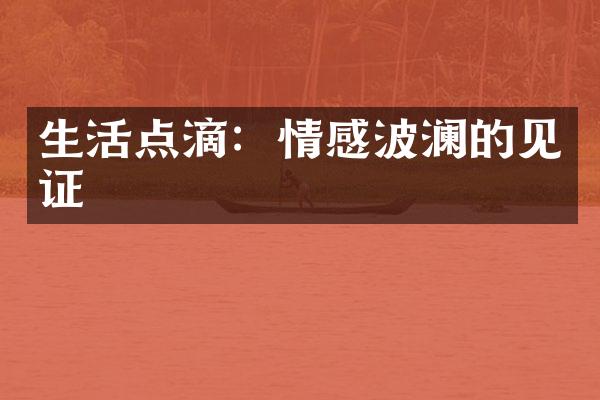 生活点滴：情感波澜的见证