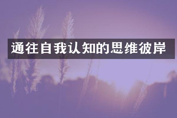 通往自我认知的思维彼岸