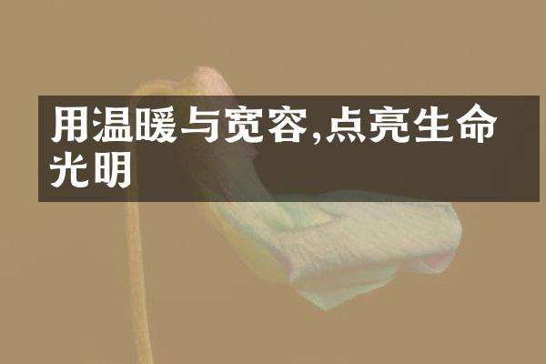 用温暖与宽容,点亮生命的光明