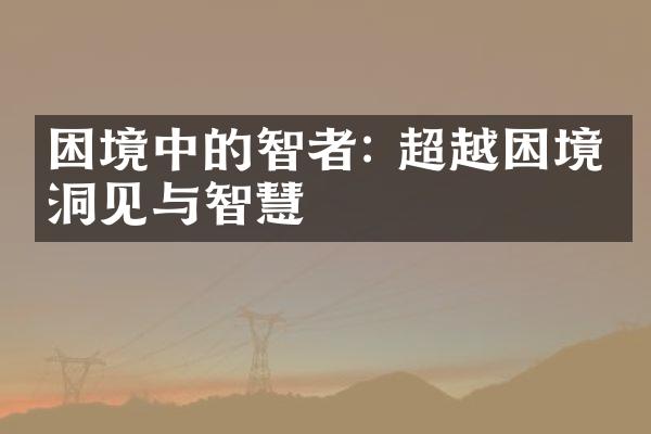困境中的智者: 超越困境的洞见与智慧