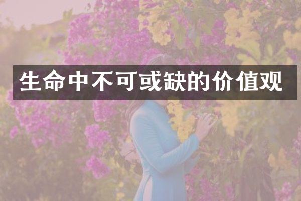 生命中不可或缺的