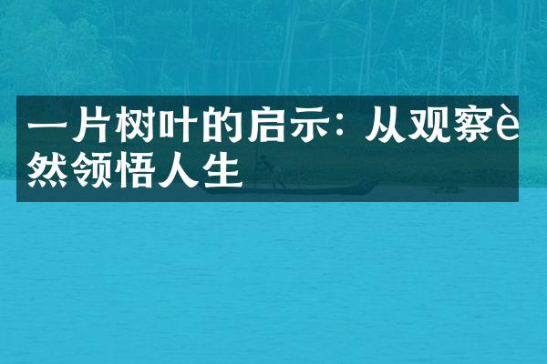 一片树叶的启示: 从观察自然领悟人生