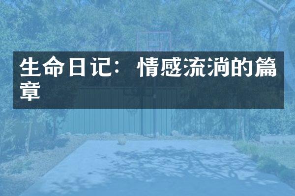 生命日记：情感流淌的篇章