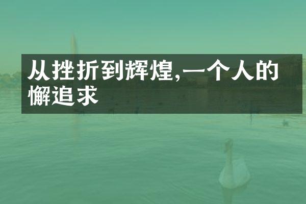 从挫折到辉煌,一个人的不懈追求