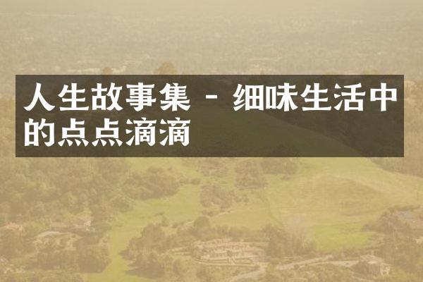 人生故事集 - 细味生活中的点点滴滴