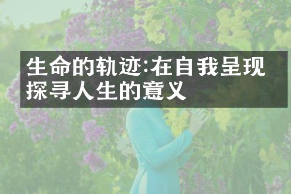 生命的轨迹:在自我呈现中探寻人生的意义