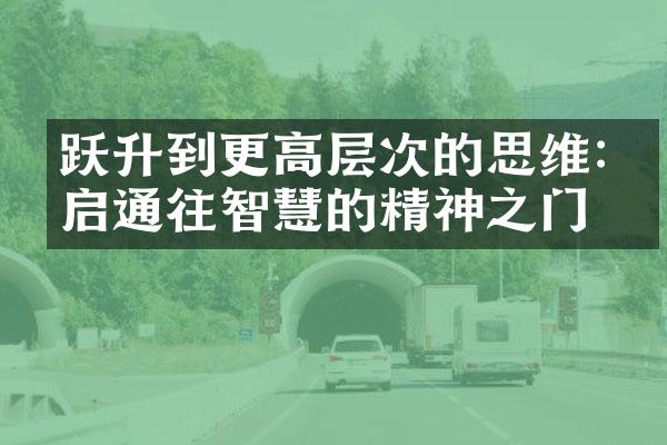 跃升到更高层次的思维:开启通往智慧的精神之门