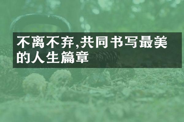 不离不弃,共同书写最美丽的人生篇章