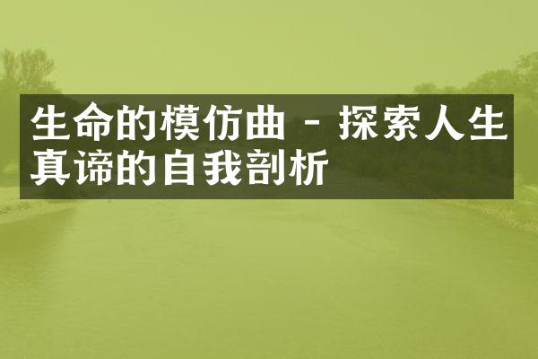 生命的模仿曲 - 探索人生真谛的自我剖析